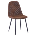 AINPECCA Suede Dining Chairs Set of 2 Brown Upholstered Seat