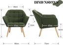 chairus Set of 2 Linen Tub Chairs - Green