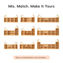 OOOK Montessori Shelf for Kids, 5-Compartment Rubber Wood Storage
