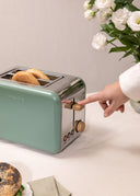 CREATE Sage Green Retro Toaster with 6 Power Levels