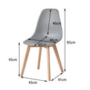 HJhomeheart Set of 4 Dining Chairs with Solid Beech Wood Legs