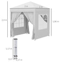 Outsunny Waterproof Pop-Up Folding Gazebo with 4 Side Walls