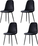 KEIVVAKN Black Velvet Dining Chairs Set of 4 Mid Century Modern