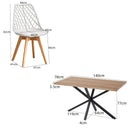 GrandCA HOME Rectangular Dining Table and 4 Chairs Set