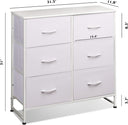 WLIVE White 6-Drawer Wood Dresser with Metal Handle