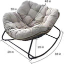 Patio Rocking Outdoor Papasan Chair with Cushion