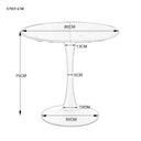 GrandCA HOME Modern Round Dining Table 80cm White