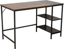 Clp Ocala Wooden Office Desk with Attached Shelf - Black/Brown