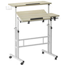 Soges Height Adjustable Rolling Desk With Cup Holder - standing