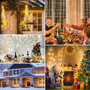 Wearxi - 300 LED Fairy Light Curtain, 8 Modes, Indoor/Outdoor Use, Warm White