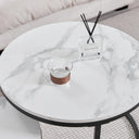 GrandCA HOME Set of 2 Round Coffee Tables with Imitation Marble