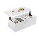 Modern minimalist TIANG coffee table with LED lights, lifting function, and storage compartments