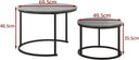 HOJINLINERO Nesting Coffee Table Set of 2 Black+Warm Grey
