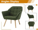 chairus Set of 2 Linen Tub Chairs - Green