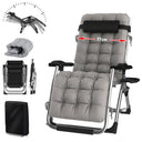 YOIZO Folding Deck Chair with Cushion, 72cm, Grey