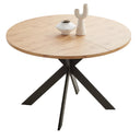 Mid Century Modern Round Dining Table Set with oak finish and steel legs by Zerifevni