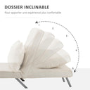 HOMCOM 1 Seater Convertible Armchair Sofa Bed with Removable Cover