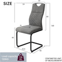 JIEXI Modern Dining Chairs - Grey Padded Seat Set of 2