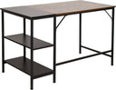 Clp Ocala Wooden Office Desk with Attached Shelf - Black/Brown