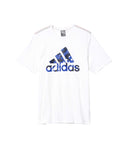 adidas America Tee with graphic pattern and club collar in white and legend ink colors