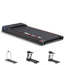 BLACK LORD 2.4HP foldable treadmill with digital LED display and sturdy steel frame, perfect for home or office workouts.