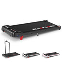 BLACK LORD treadmill with a large LCD display and a sturdy steel frame, designed for home gym use and portability.