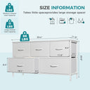 OLIXIS 5-Drawer Bedroom Dresser with Fabric Bins