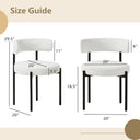 Forsalund Boucle Dining Chairs Set of 4 White