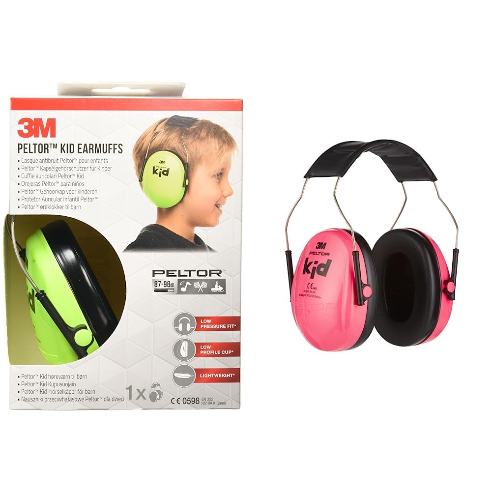 Ear muffs designed for children's sensitive ears, offering protection at medium noise levels with a comfortable fit and soft sealing rings.