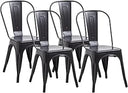 HJhomeheart Vintage Metal Dining Chairs - Set of 4