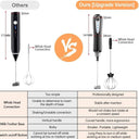 CAVN - Rechargeable USB Milk Frother, Stainless Steel, 3-Speed Mixer for Coffee & Lattes
