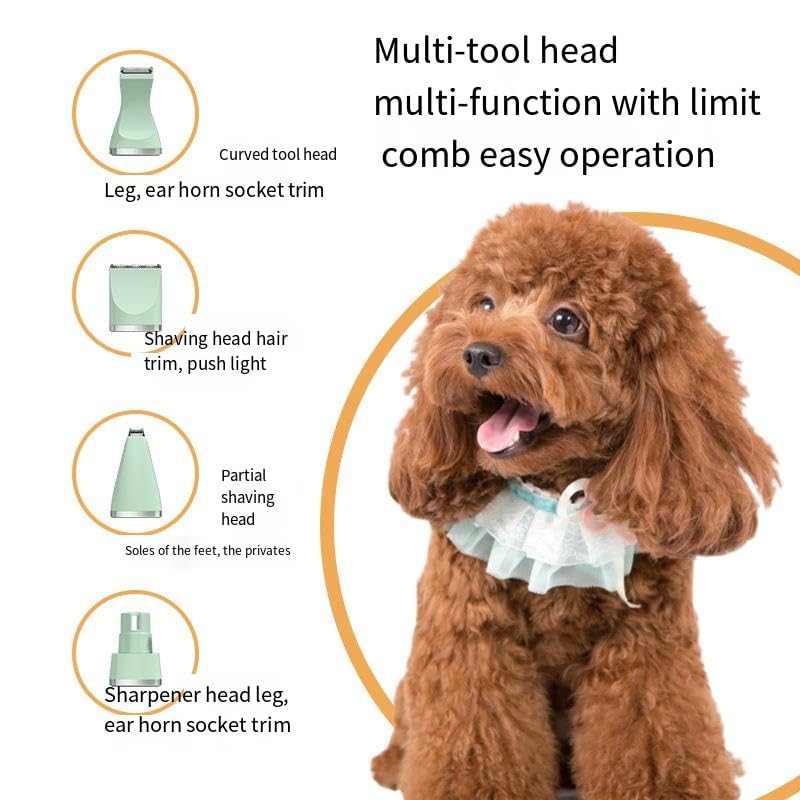 PetGroom - 4 In 1 Rechargeable Dog Clipper Set With Nail Grinder, Low Noise