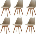 GrandCA HOME Set of 6 Scandinavian Dining Chairs - Khaki