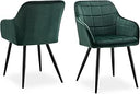 CLIPOP Dining Chairs Set of 2 - Green Velvet