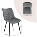 FENZARD Set of  2 Velvet Dining Chairs Black
