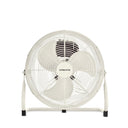 CREATE 12" Industrial Floor Fan with 3 speeds, off-white color and powerful airflow