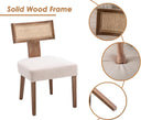 Chairus Upholstered Dining Chairs with Rattan Backrest