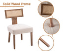 chairus Set of 2 Wooden Upholstered Dining Chairs with Rattan Backrest