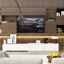 FUFU&GAGA Modern TV Cabinet with Integrated TV Mount - White