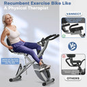 Vannect Foldable Exercise Bike with 16 Levels Magnetic Resistance - Oversized Saddle
