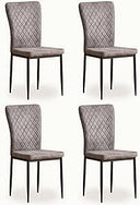 AINPECCA Modern Suede Dining Chairs - Grey