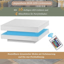 Sweiko White Square Coffee Table - Rotating Top & LED Lighting