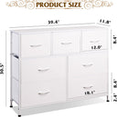 WLIVE Minimalist Fabric 7-Drawer Storage Dresser TV Stand