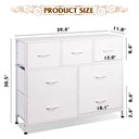 WLIVE 7 Drawer Dresser TV Stand with Sturdy Steel Frame
