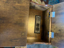WLIVE Rustic Brown Small Storage Side Table with Charging Station