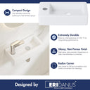 Eridanus Rectangular Ceramic Bathroom Sink - White