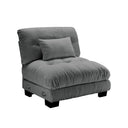 27 Armless Sofa with 1 Pillow, Gray