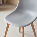HJhomeheart 4 Grey Dining Chairs with Solid Beech Wood Legs