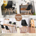 Life Interiors 6-Piece Retro Modern Dining Chair Set with Cushioned Pad Seat