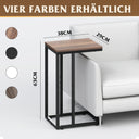 WLIVE C-Shape Side Table with Metal Frame, Brown